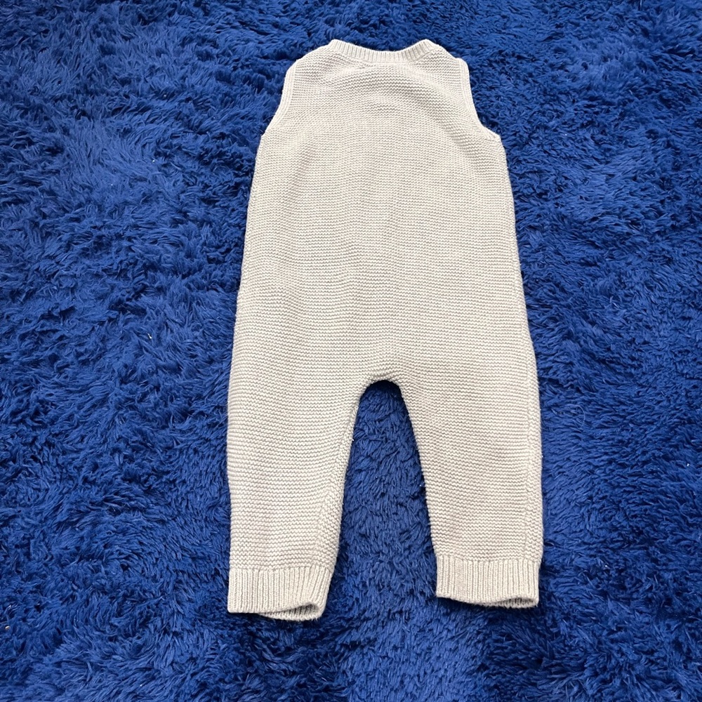 Baby Boys and Baby Girls Organic Cotton Sweater Knit Button Front Jumpsuit - Picture 4 of 4